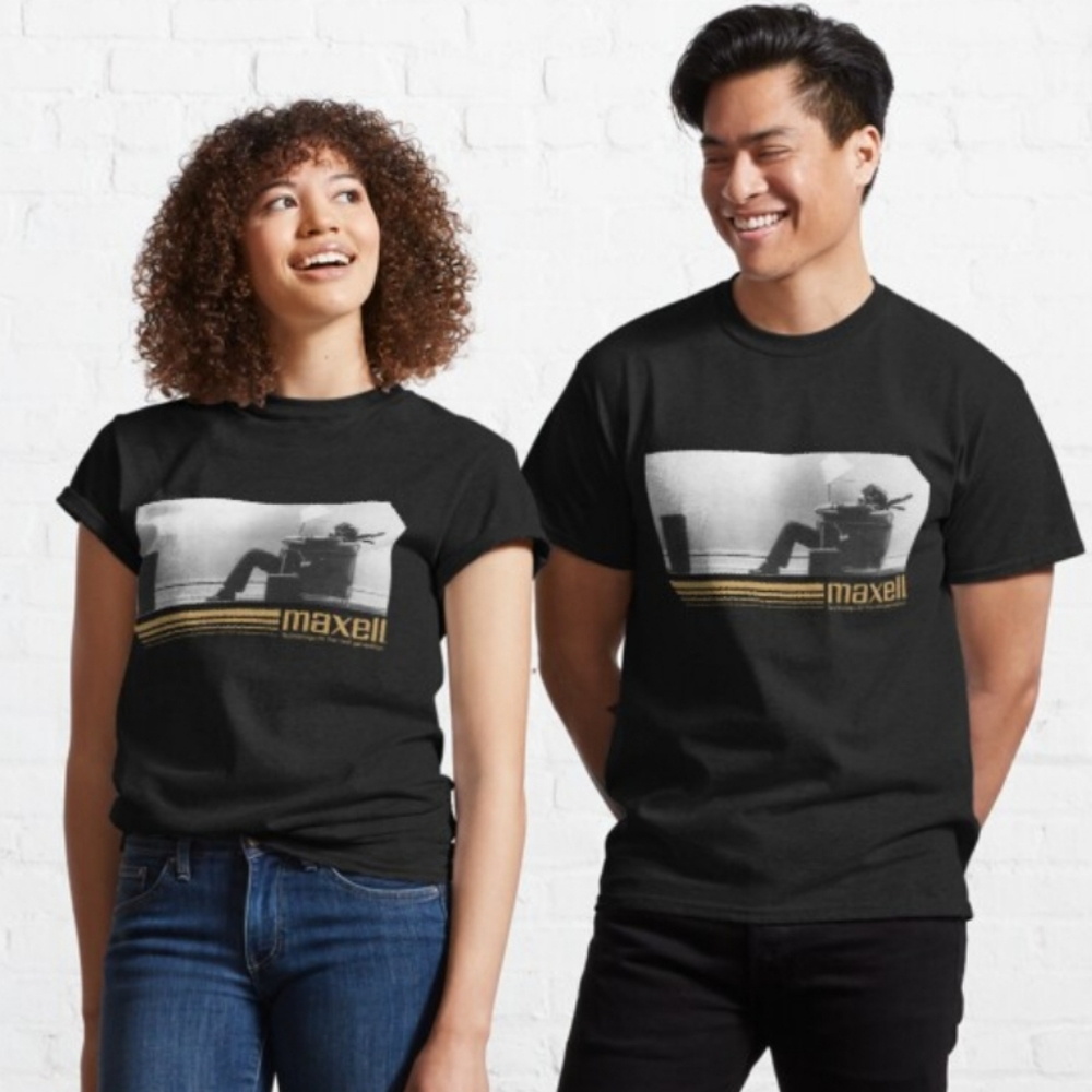 Retro, Vintage-inspired Maxell Tape Black t-shirt